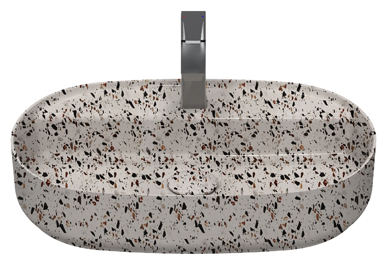 Infinity Terrazo Desenli Tezgah Üstü Lavabo 60 cm