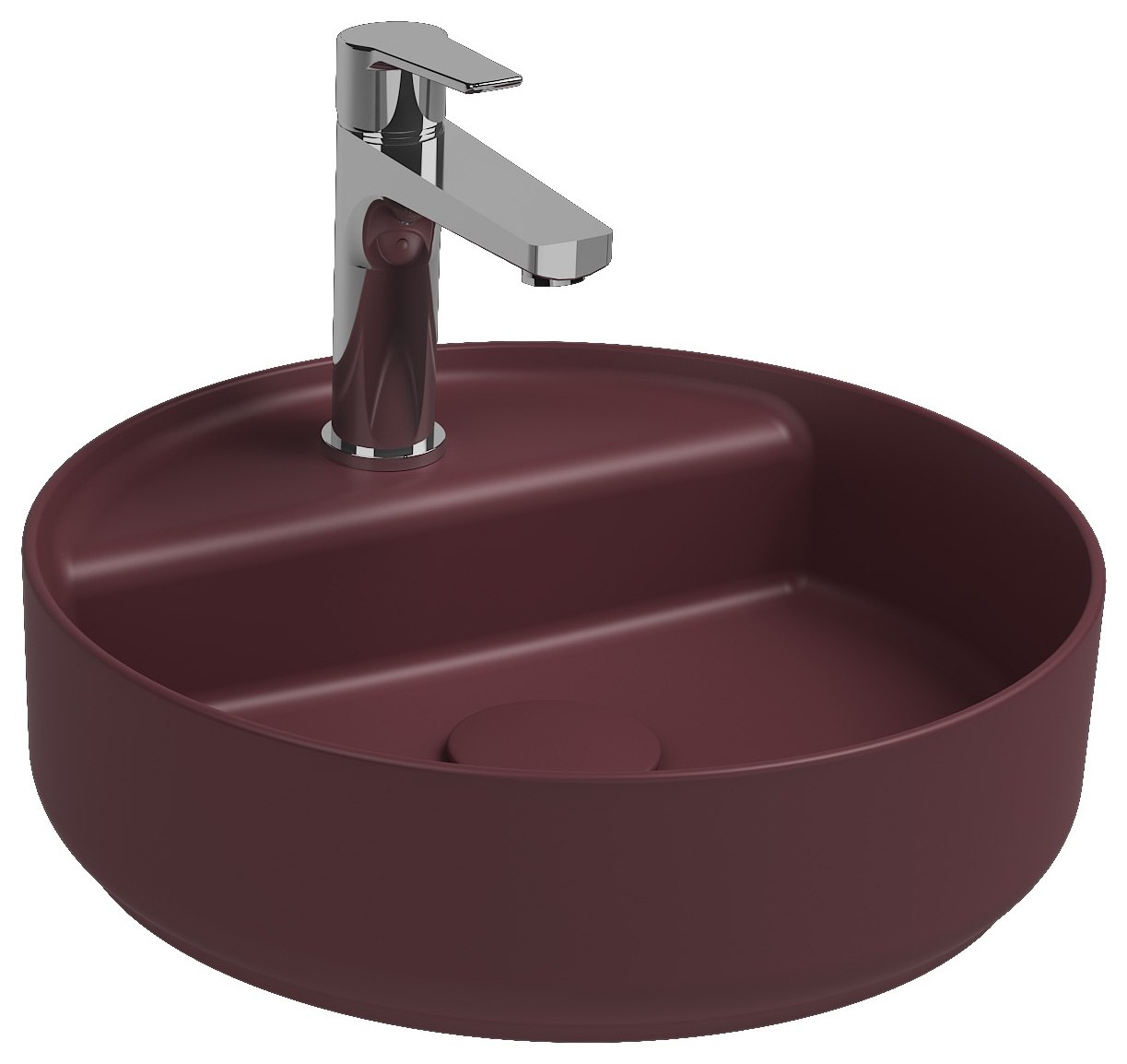Infinity Tezgah Üstü Lavabo 42 cm Rustik Bordo