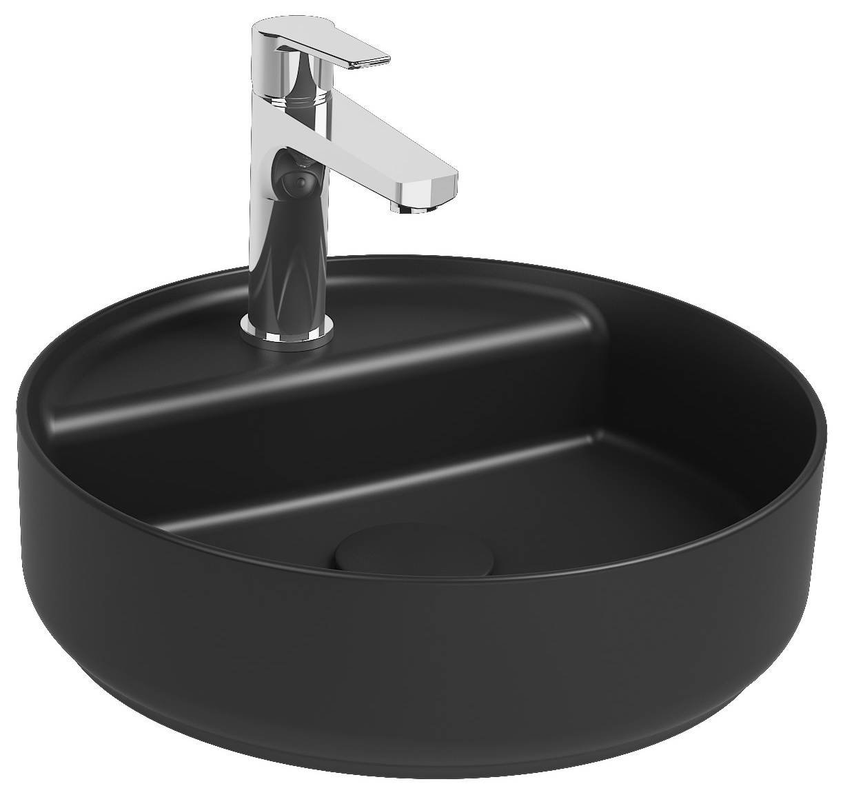 Infinity Tezgah Üstü Lavabo 42 cm Siyah