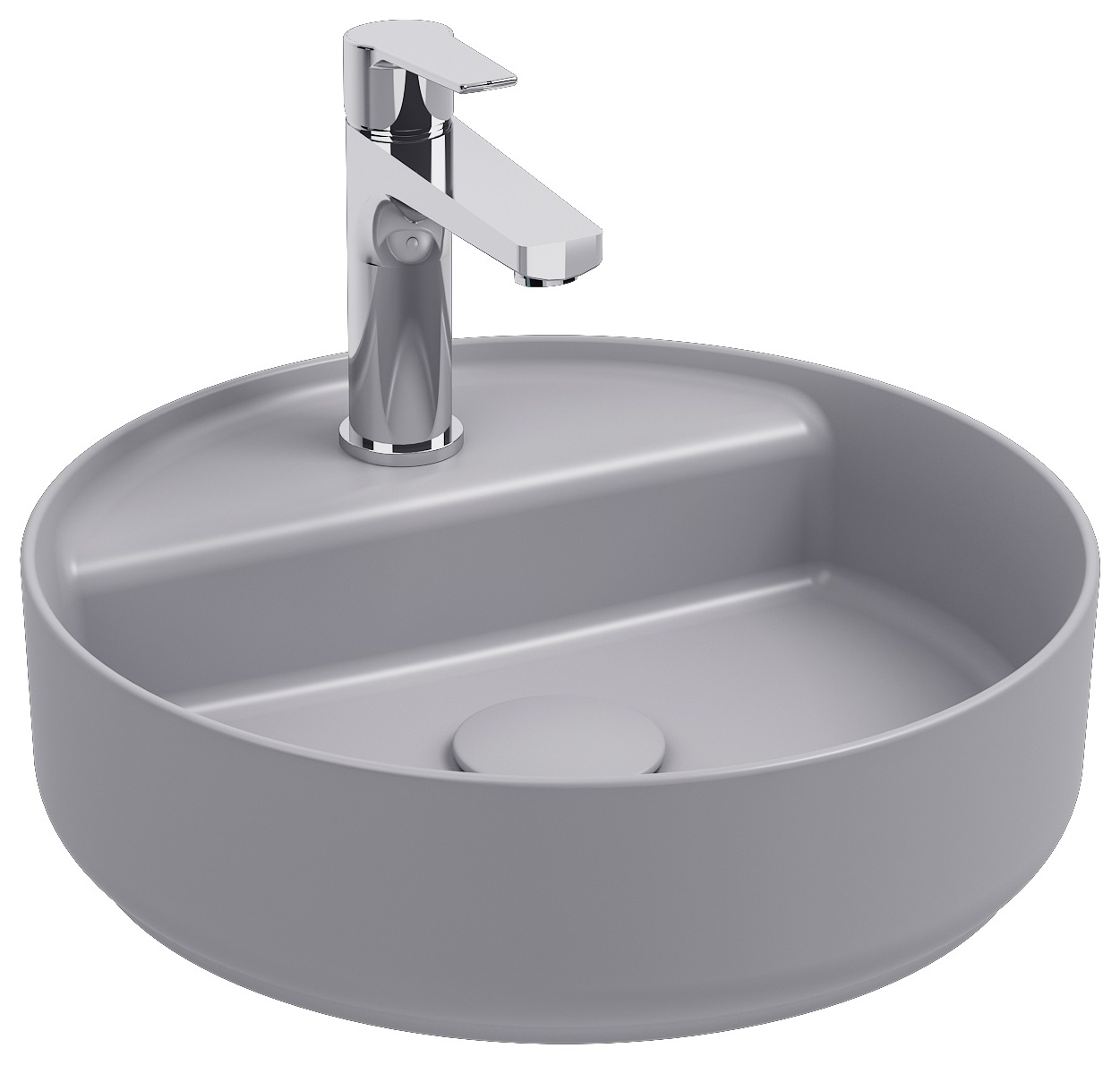 Infinity Tezgah Üstü Lavabo 42 cm Taş Gri