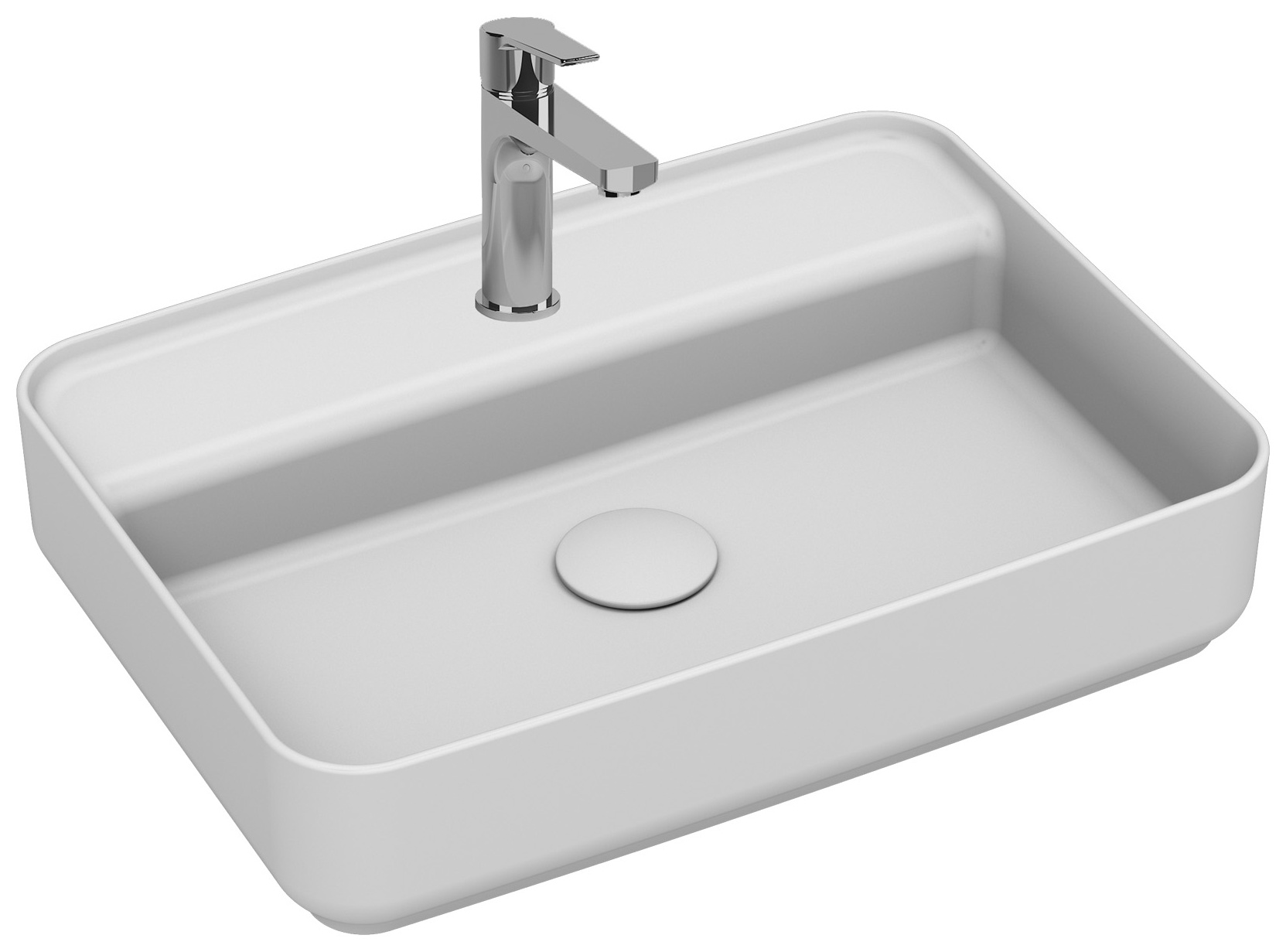 Infinity Tezgah Üstü Lavabo 55 cm Mat Beyaz