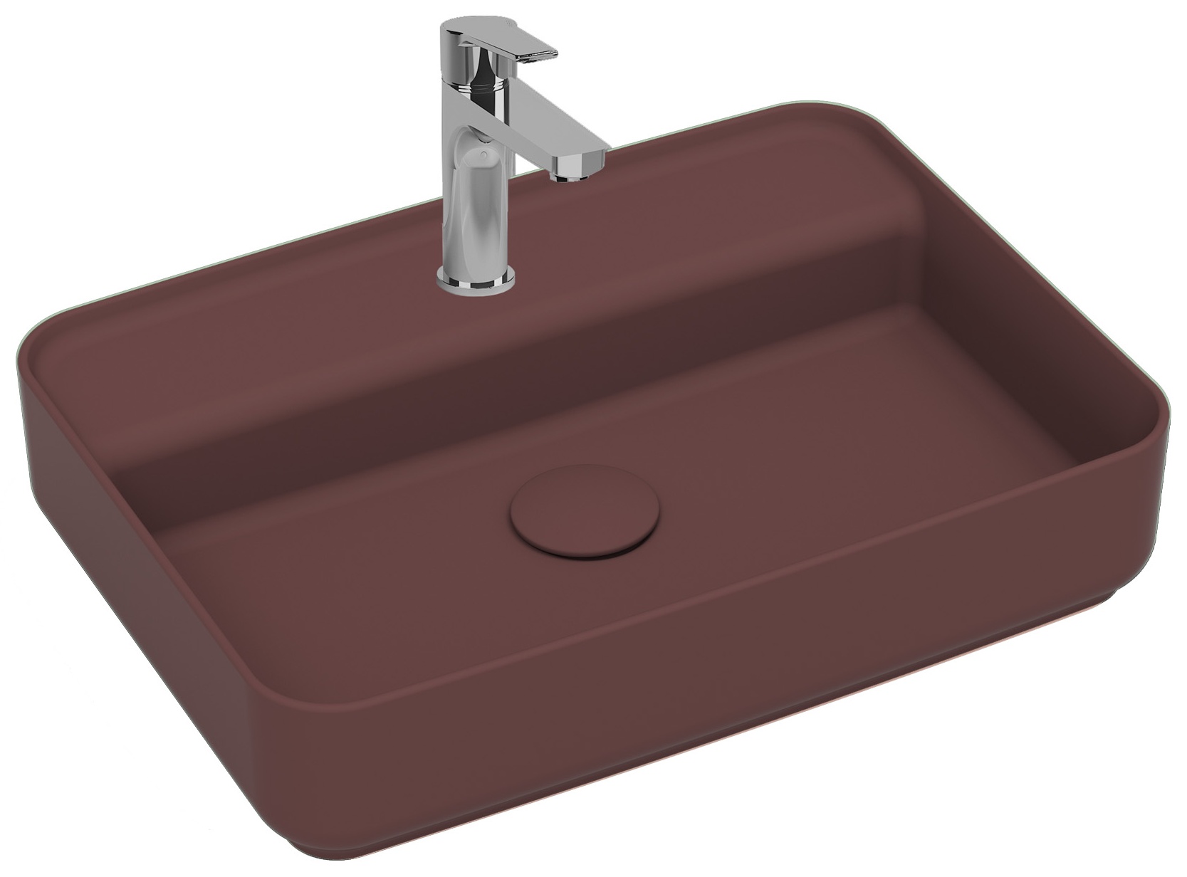 Infinity Tezgah Üstü Lavabo 55 cm Rustik Bordo