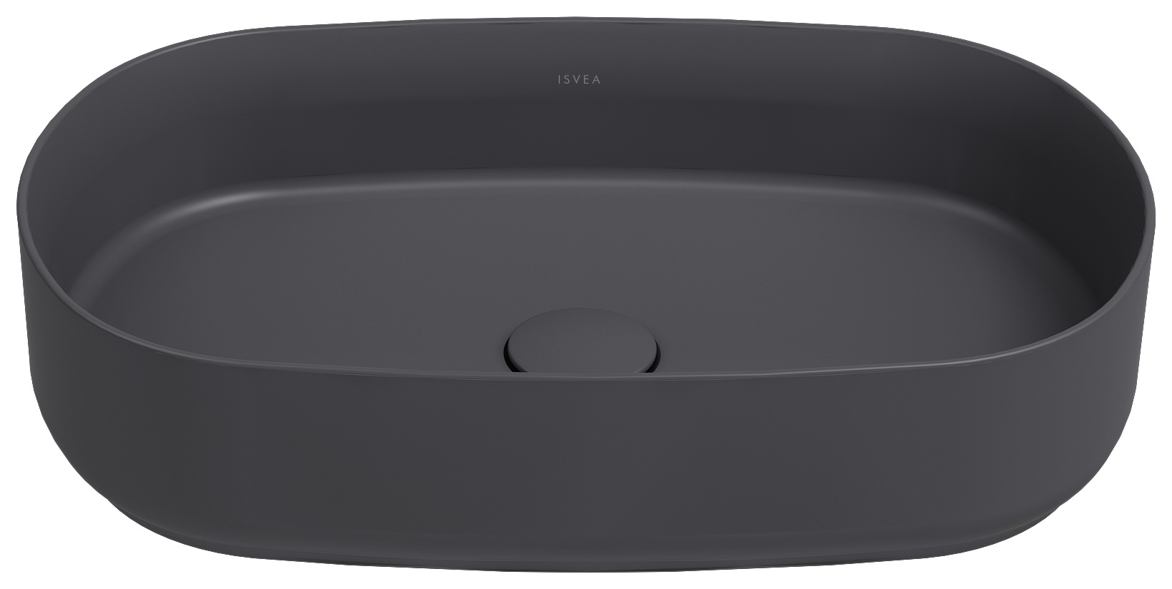 Infinity Tezgah Üstü Lavabo 55 cm Siyah