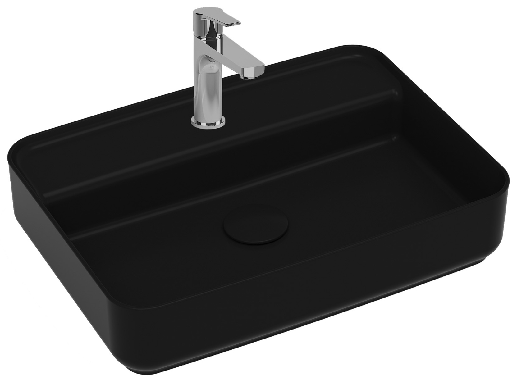 Infinity Tezgah Üstü Lavabo 55 cm Siyah