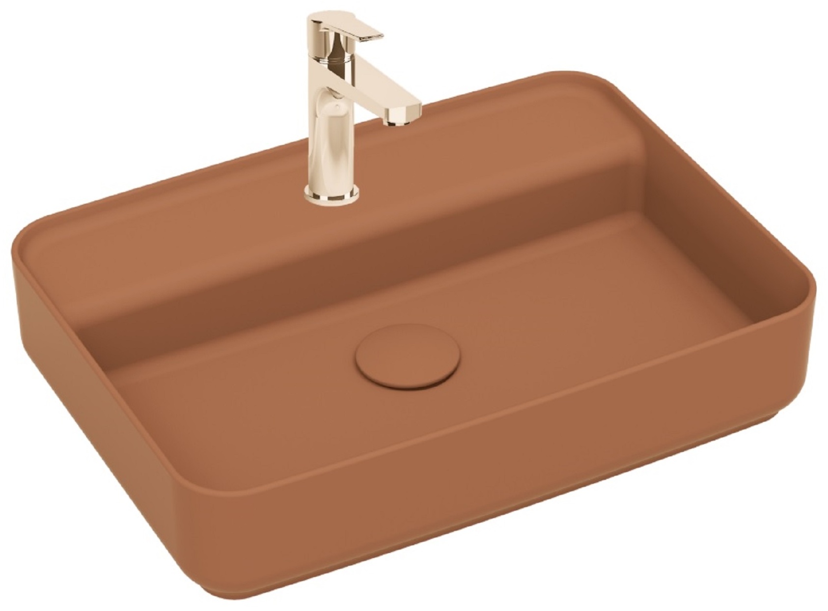 Infinity Tezgah Üstü Lavabo 55 cm Terracotta