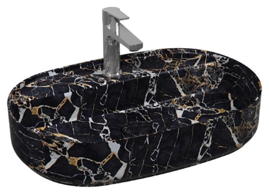 Infinity Tezgah Üstü Lavabo 60 cm Marmo Siyah