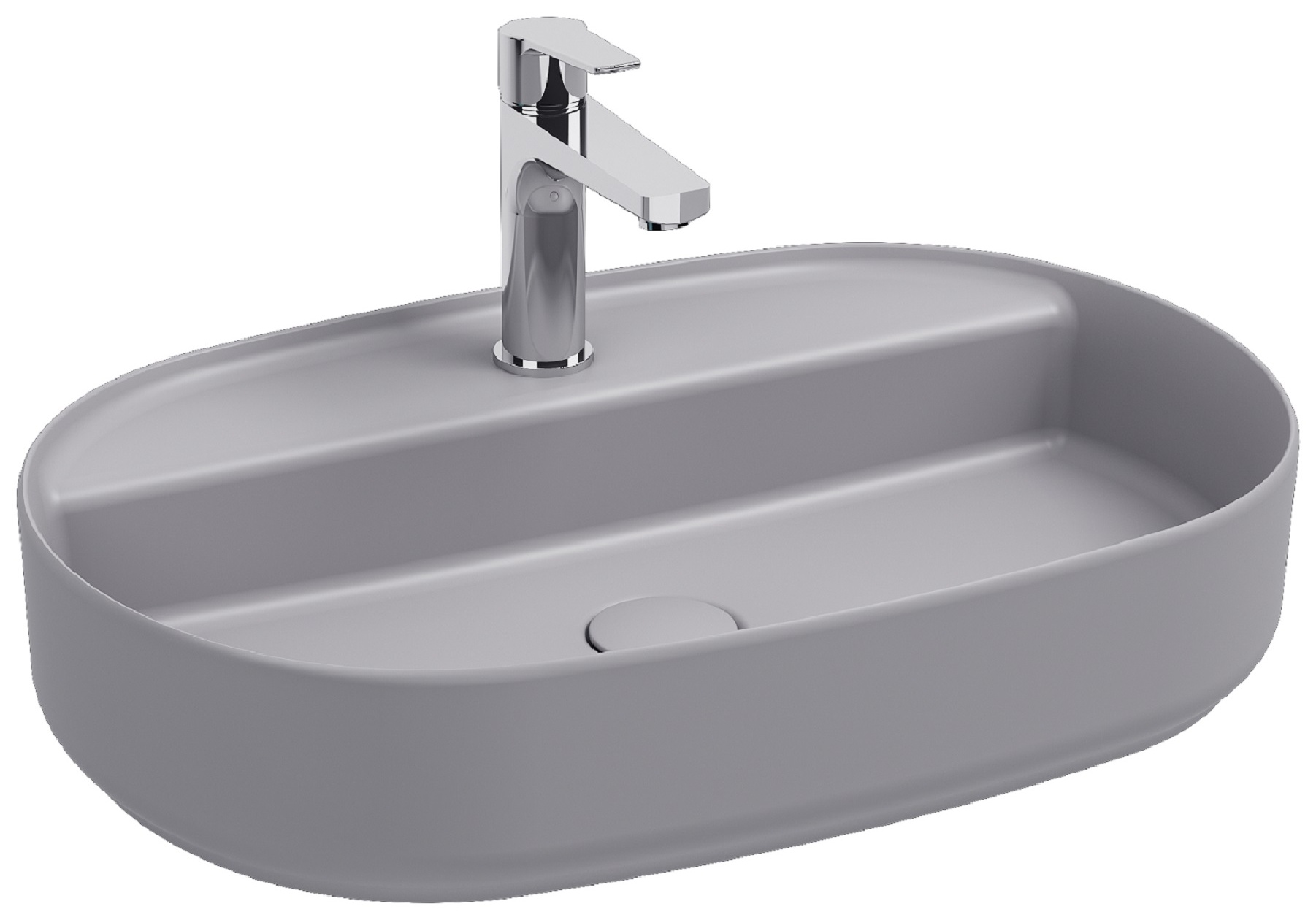 Infinity Tezgah Üstü Lavabo 60 cm Taş Gri