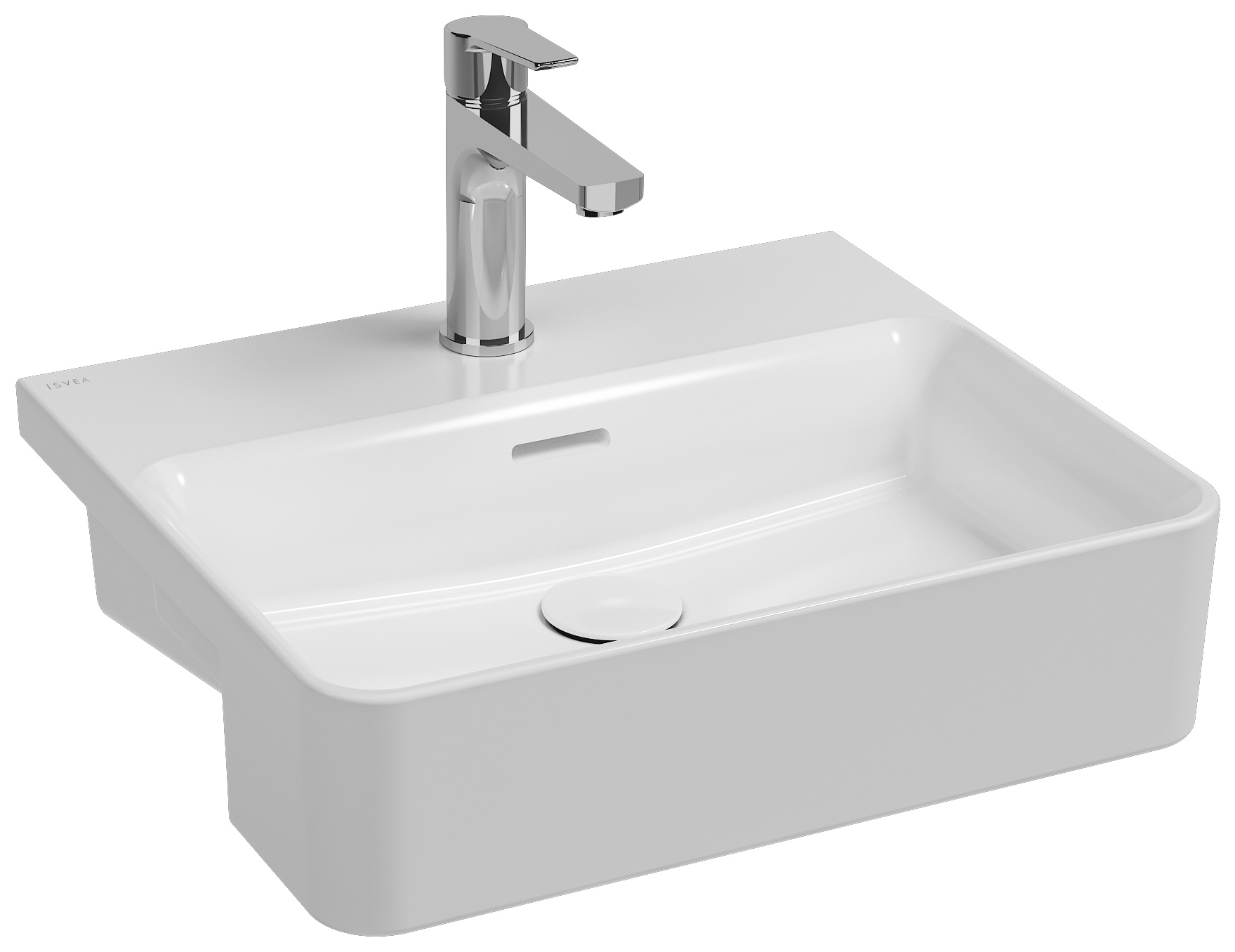 Infinity Yarım Tezgah Lavabo 50 cm Beyaz