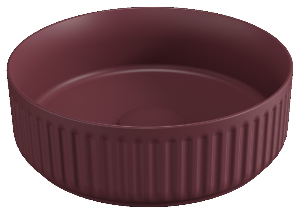Ion Tezgah Üstü Lavabo 36 cm Rustik Bordo