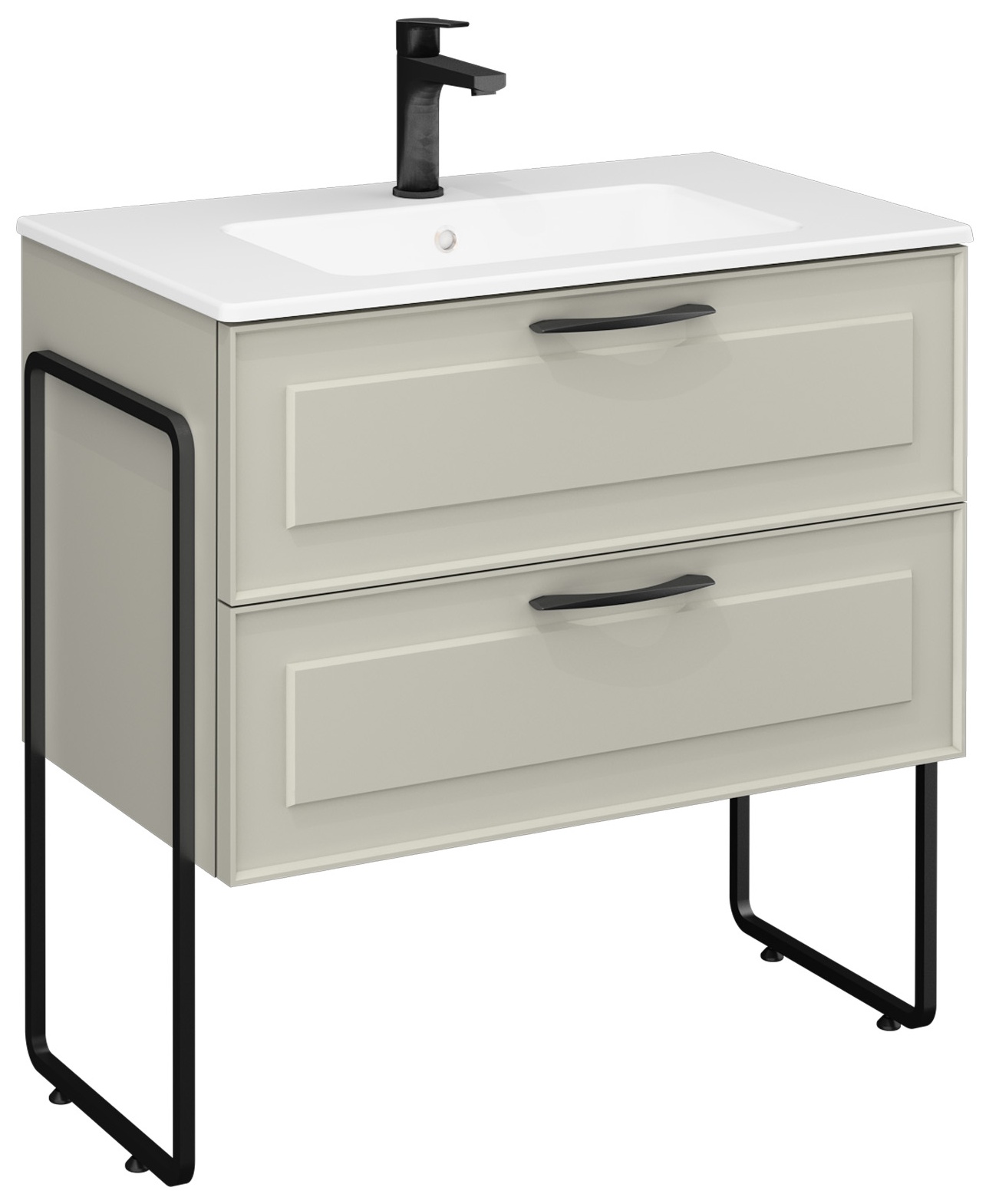 MODESTO 80 cm Lavabo Dolabı, Taş Gri  (10SL51081 dahil)