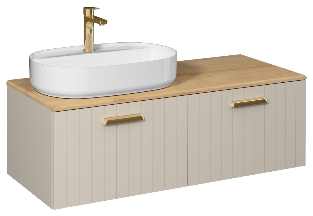 Rinato 120cmLavabo Dolabı / Sol Lavabo(10NF65060dahil) Krem