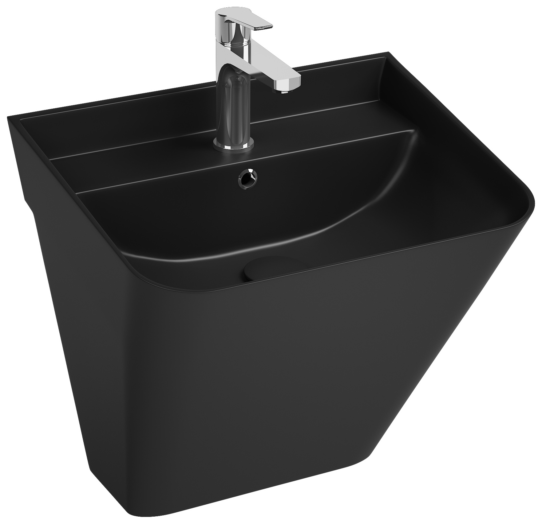 Sott Aqua Asma Monoblok Lavabo 50 cm Siyah