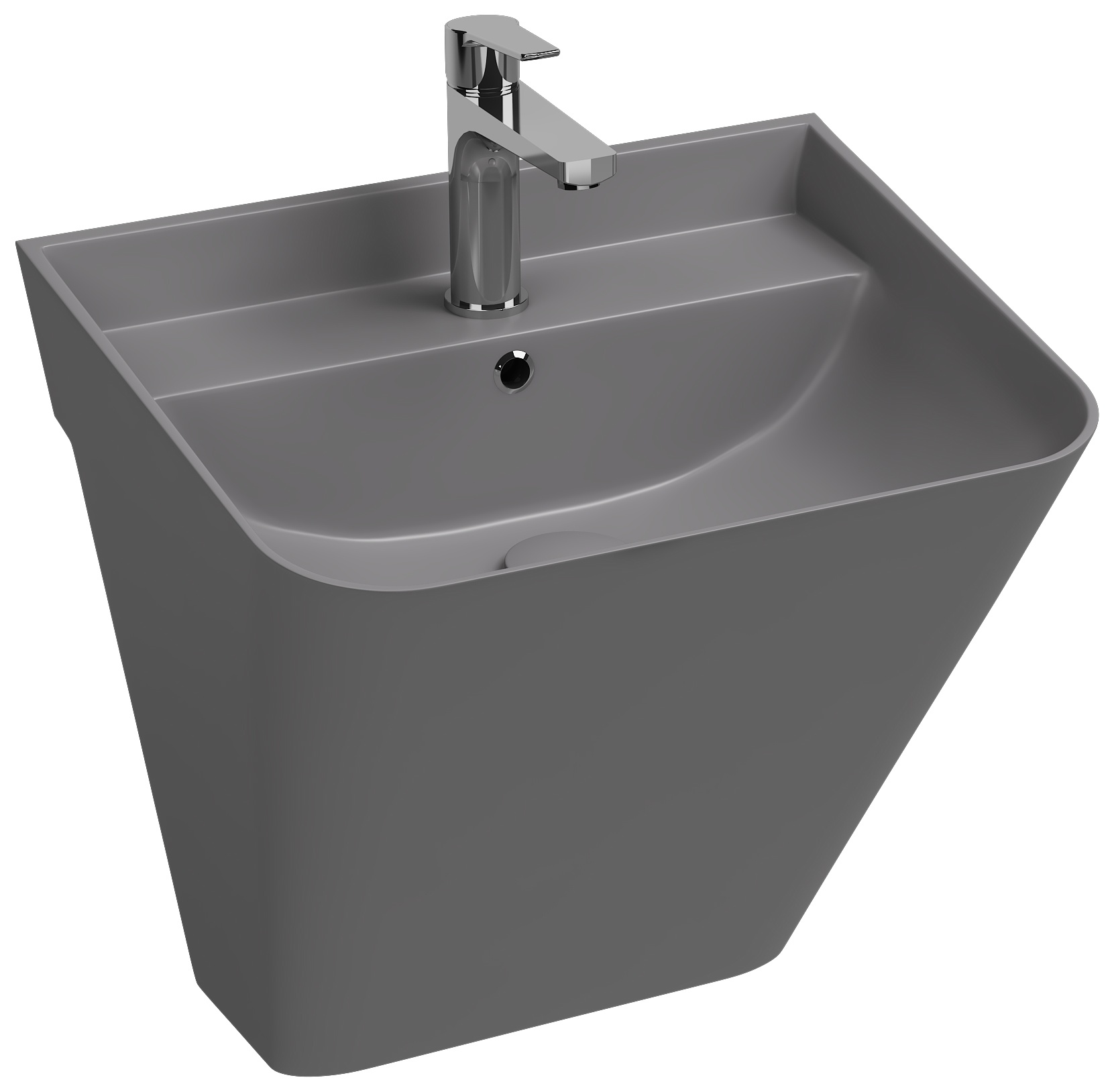 Sott Aqua Asma Monoblok Lavabo 50 cm Taş Gri