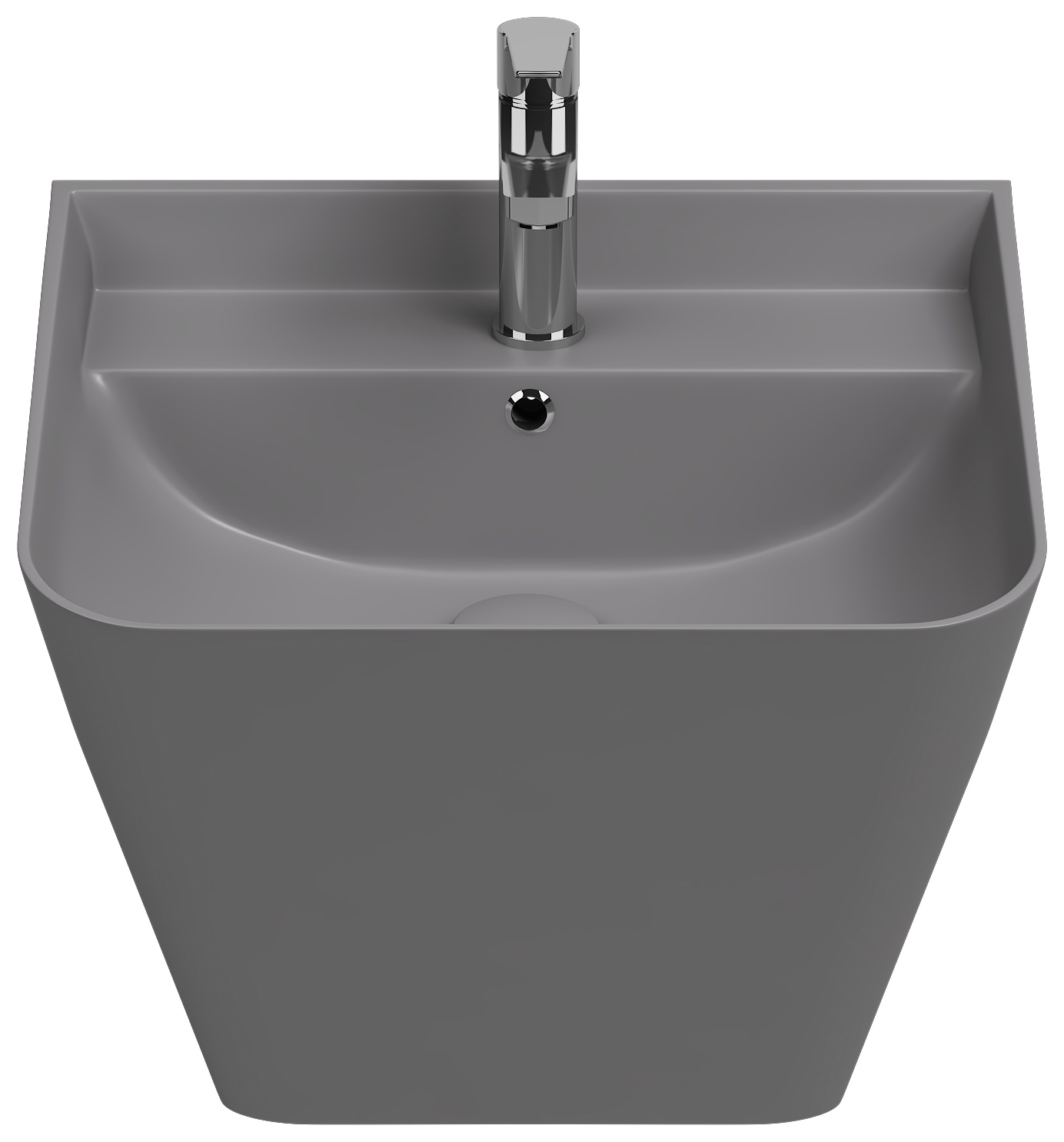 Sott Aqua Asma Monoblok Lavabo 50 cm Taş Gri