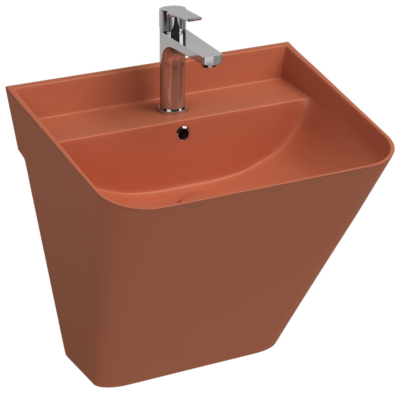 Sott Aqua Asma Monoblok Lavabo 50 cm Terracotta