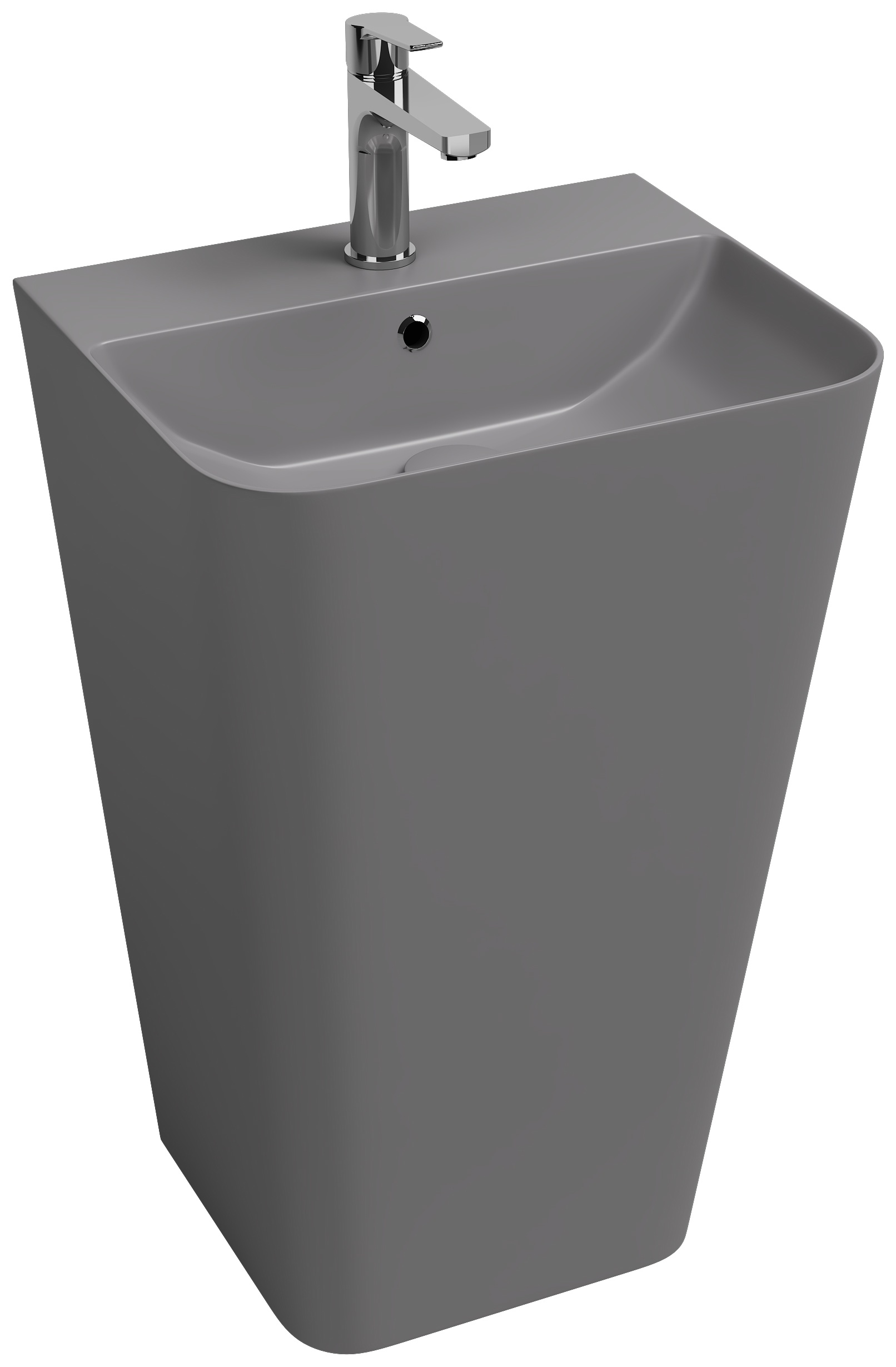 Sott Aqua Monoblok Yerden Lavabo 50 cm Taş Gri