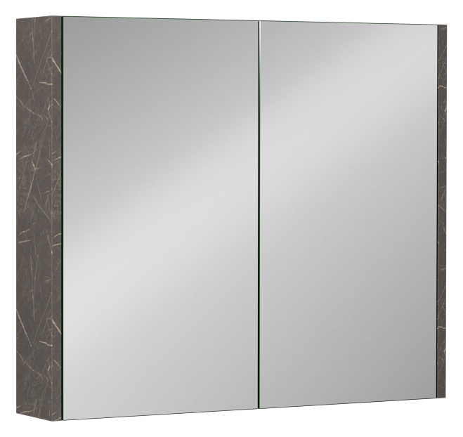 Trio + Dolaplı Ayna 80 cm Latin Mermer