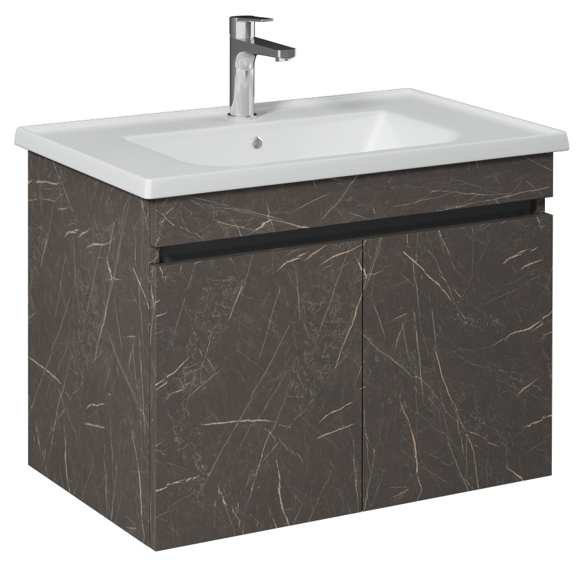 Trio Lavabo Dolabı 80 cm,Kapaklı(10LE50081 dahil) Latin Mermer