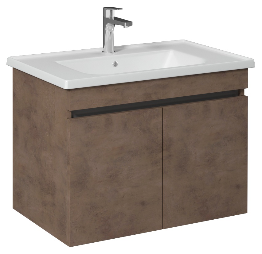 Trio Lavabo Dolabı 80 cm,Kapaklı(10LE50081 dahil) Retro Bronz