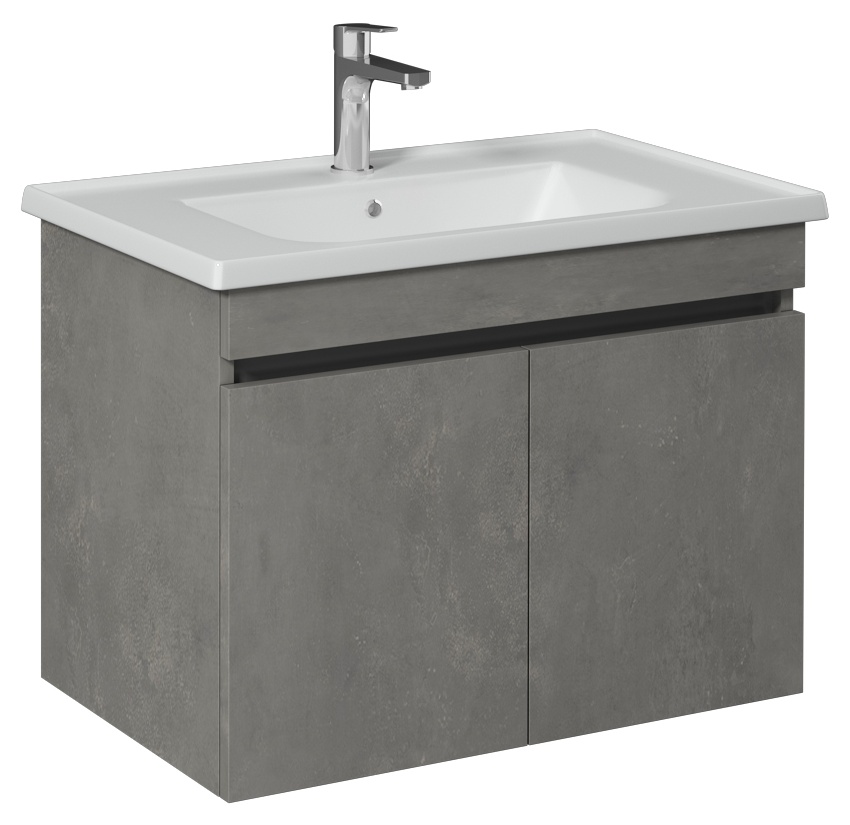 Trio Lavabo Dolabı 80 cm,Kapaklı(10LE50081 dahil) Retro Gümüş