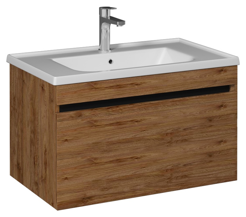 Trio + Lavabo Dolabı 80 cm Tek Çekmece(10LE50081 dahil) Detroit