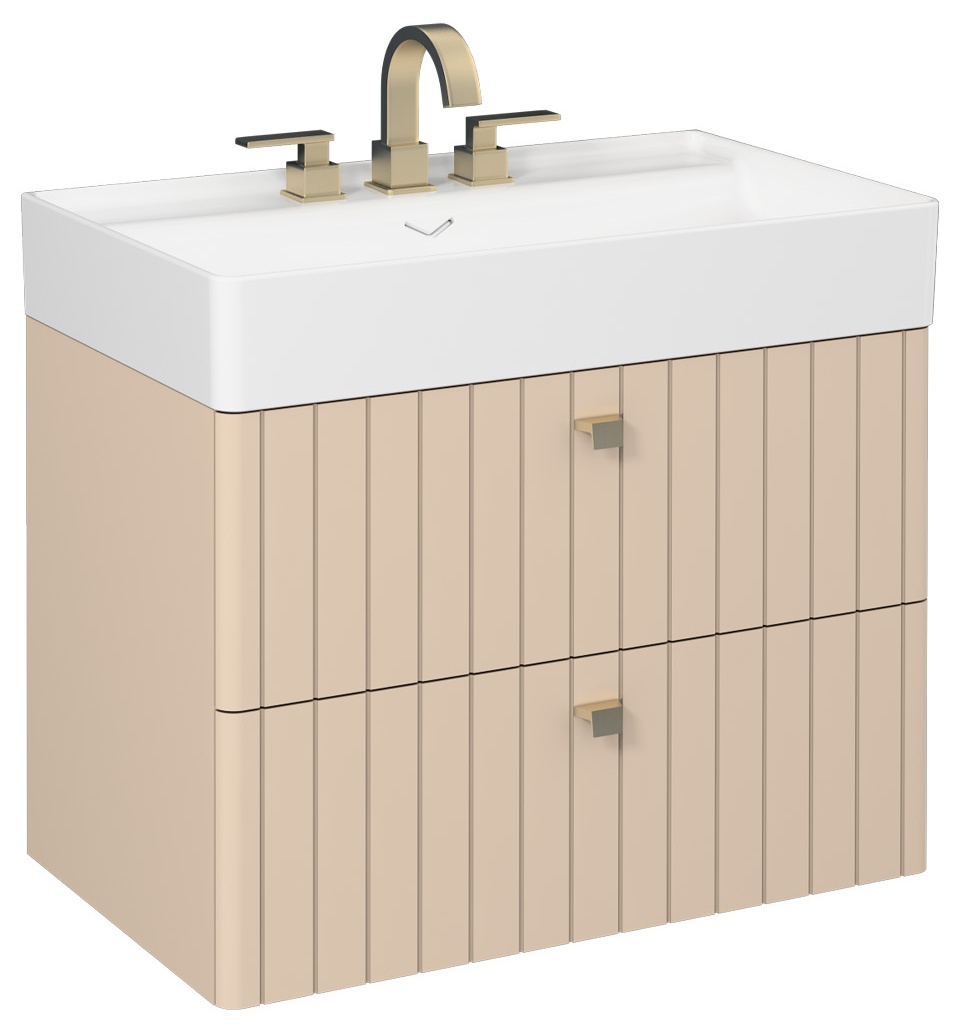 Vea Lavabo Dolabı 80 cm Koyu Bej (10VA50081 dahil)