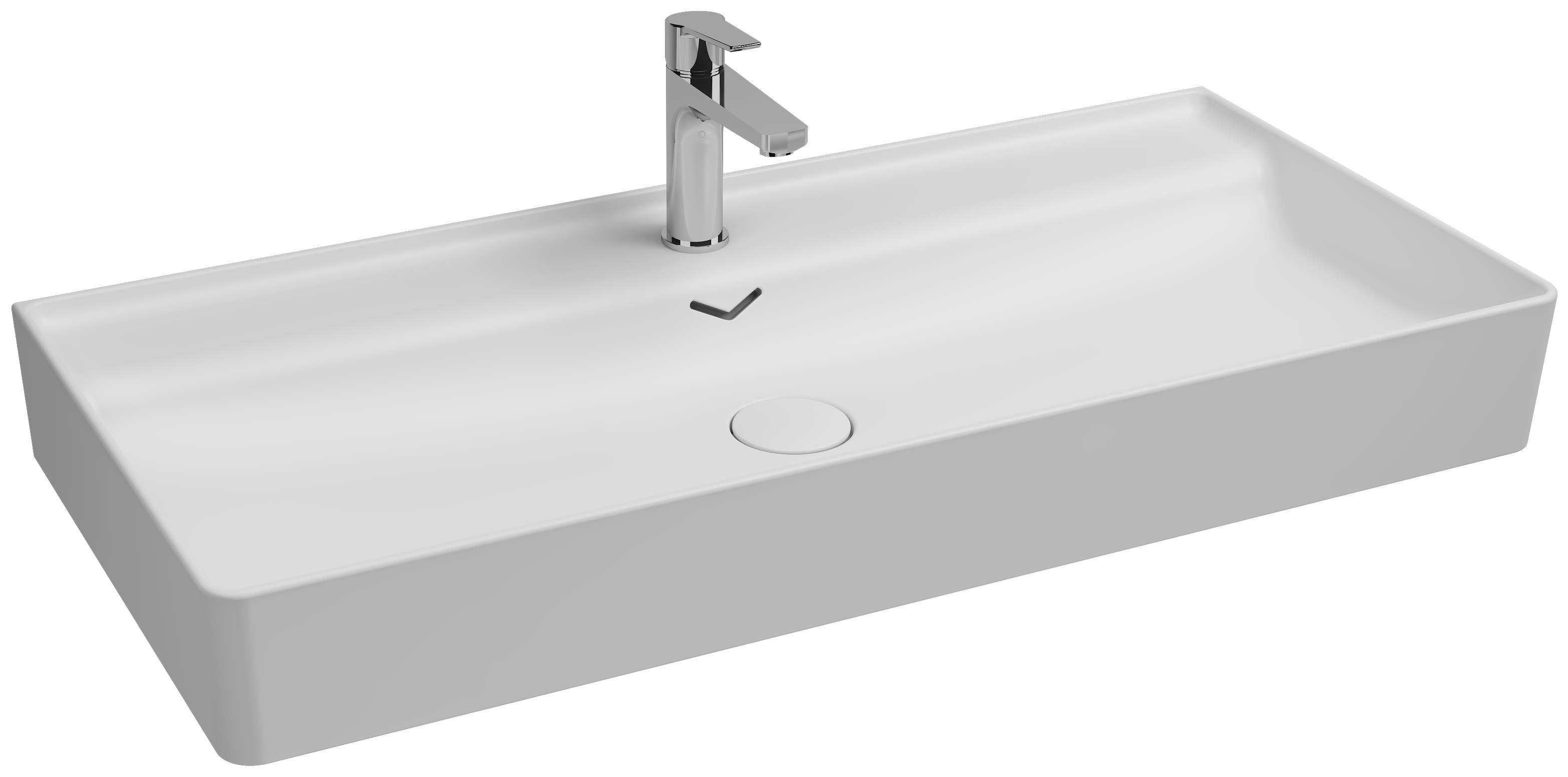 Vea Tezgah Üstü Lavabo 101 cm Mat Beyaz