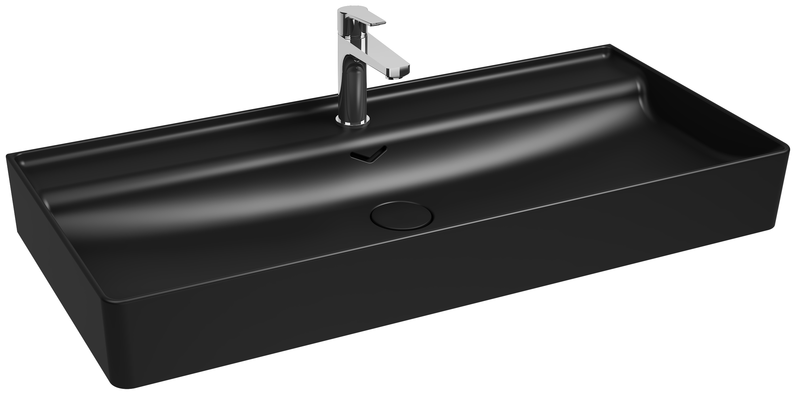 Vea Tezgah Üstü Lavabo 101 cm Siyah