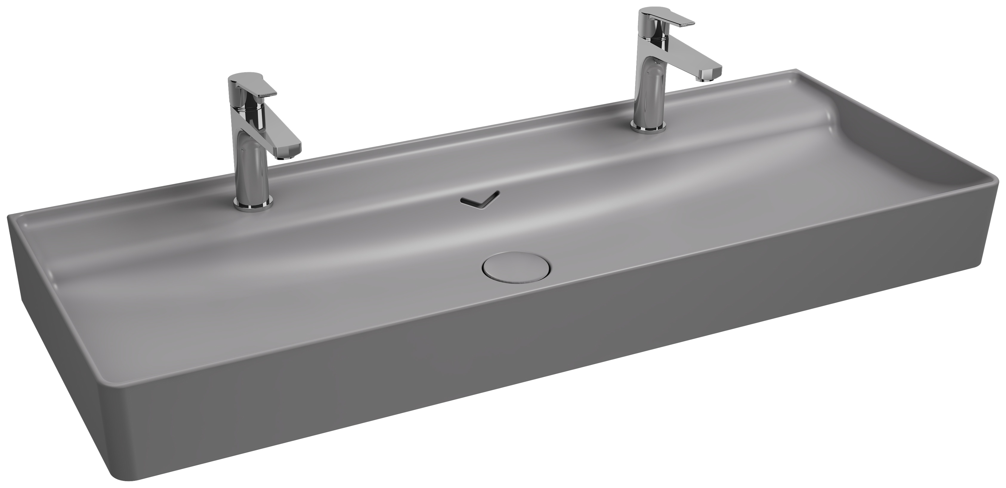 Vea Tezgah Üstü Lavabo 121 cm Taş Gri