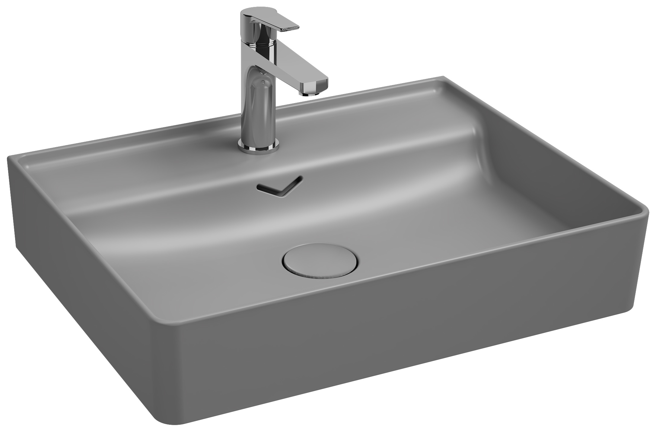 Vea Tezgah Üstü Lavabo 61 cm Taş Gri