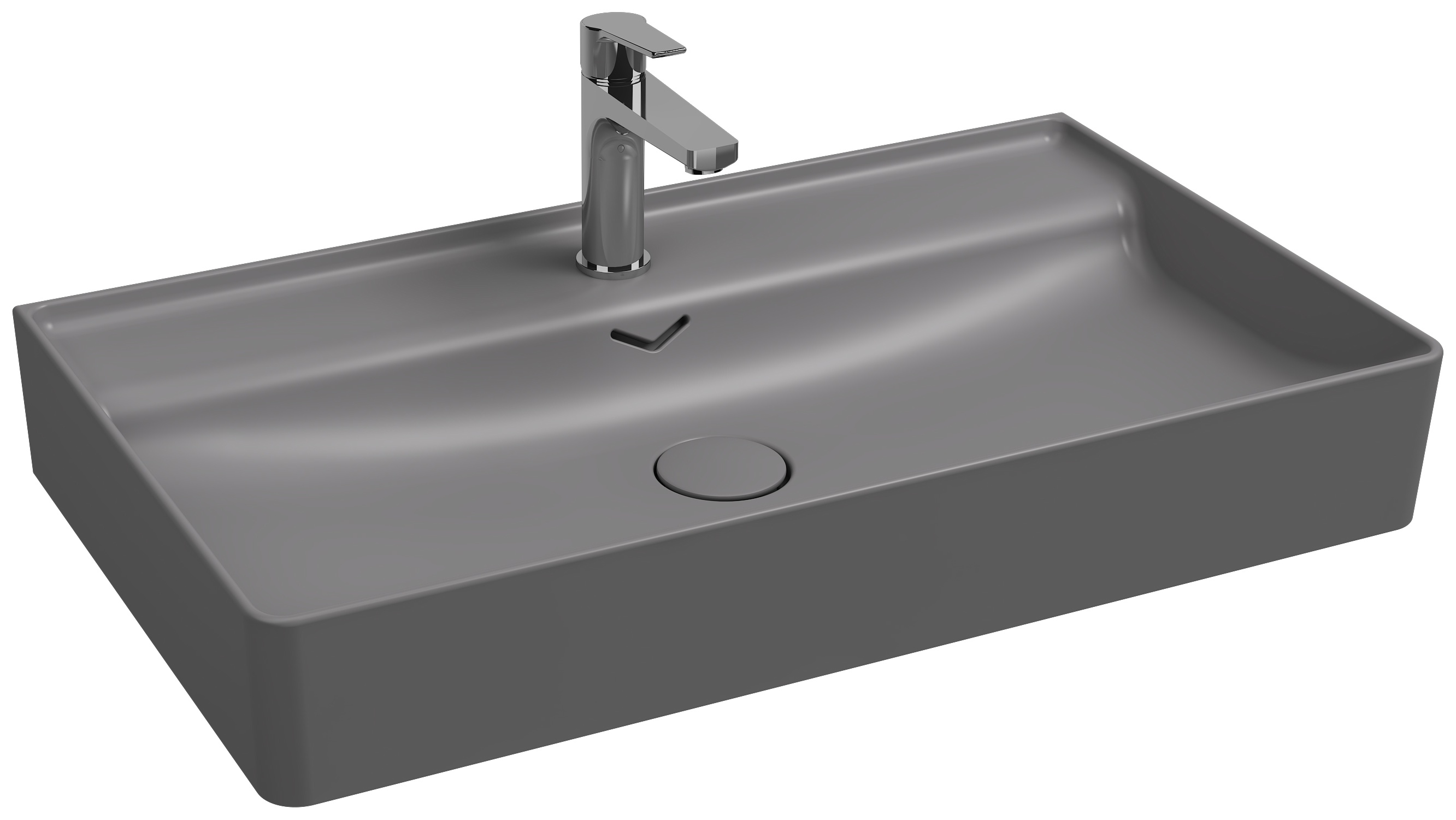 Vea Tezgah Üstü Lavabo 81 cm Taş Gri